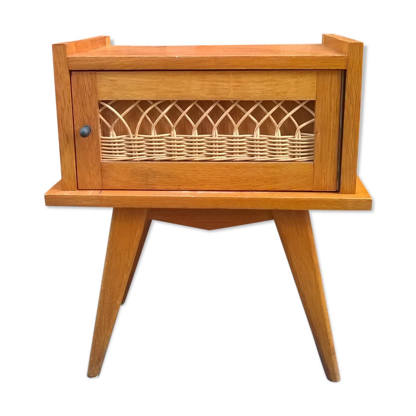 Vintage rattan bedside