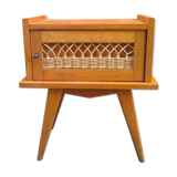 Vintage rattan bedside