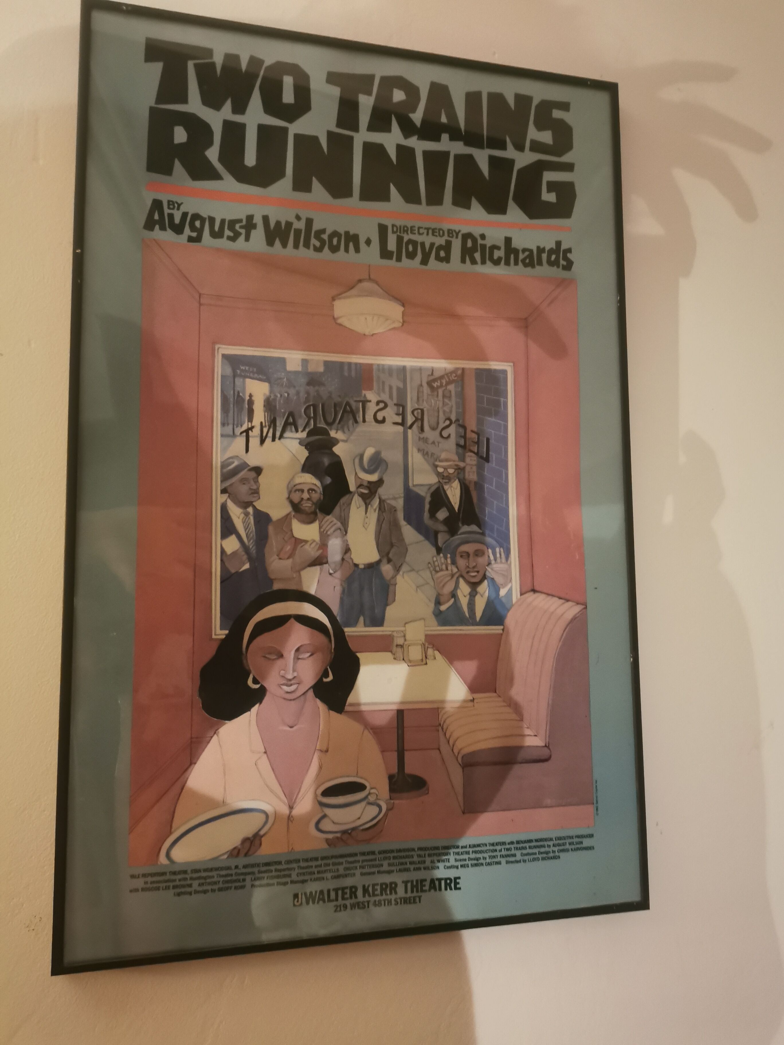 Poster Broadway play Two trains running at the Walter Kerr Theater