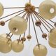 Mid-Century Italian Burnished Brass and Murano Glass Large Sputnik Chandeli