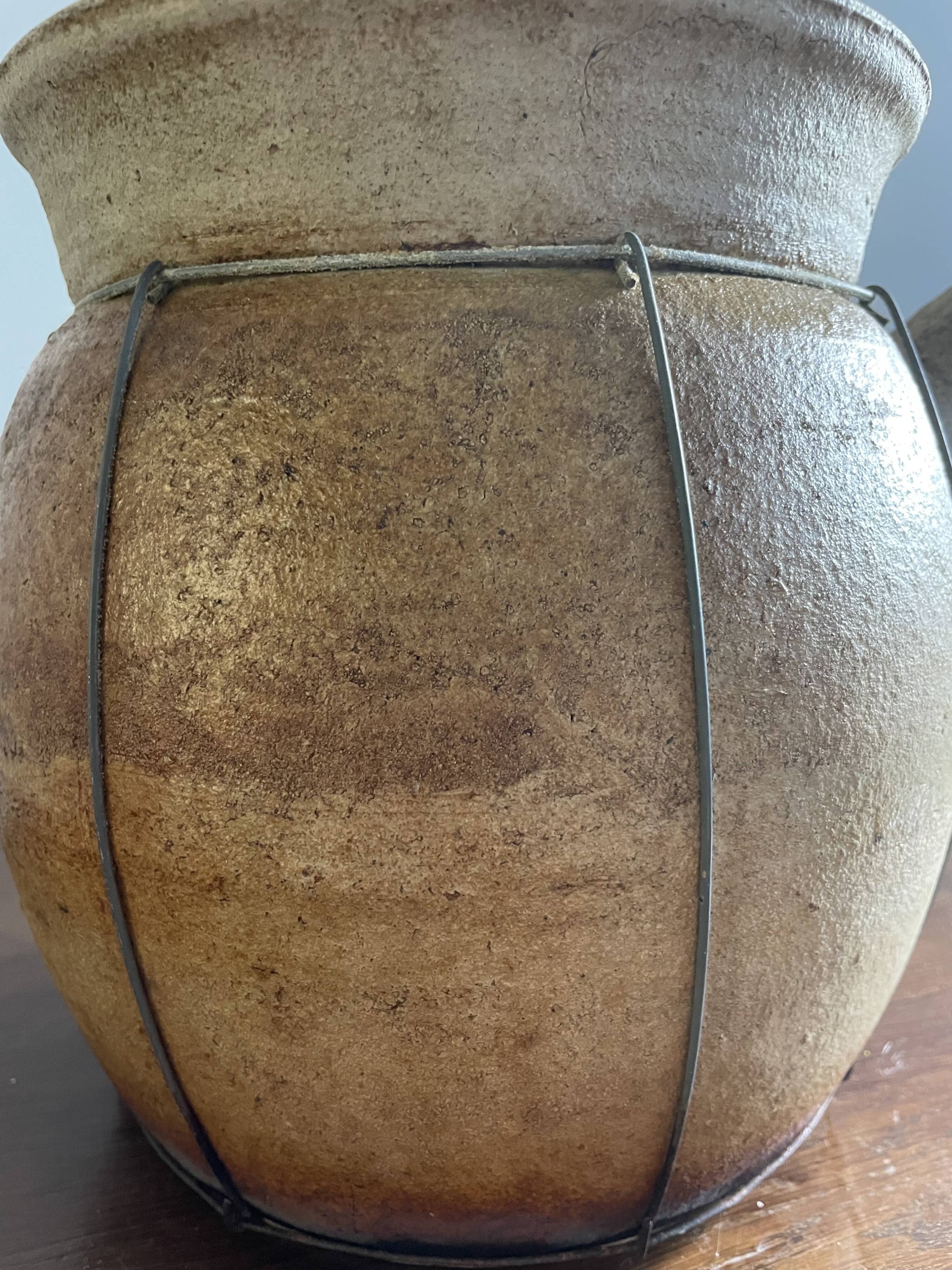 Set of two Japanese Donabe clay pots