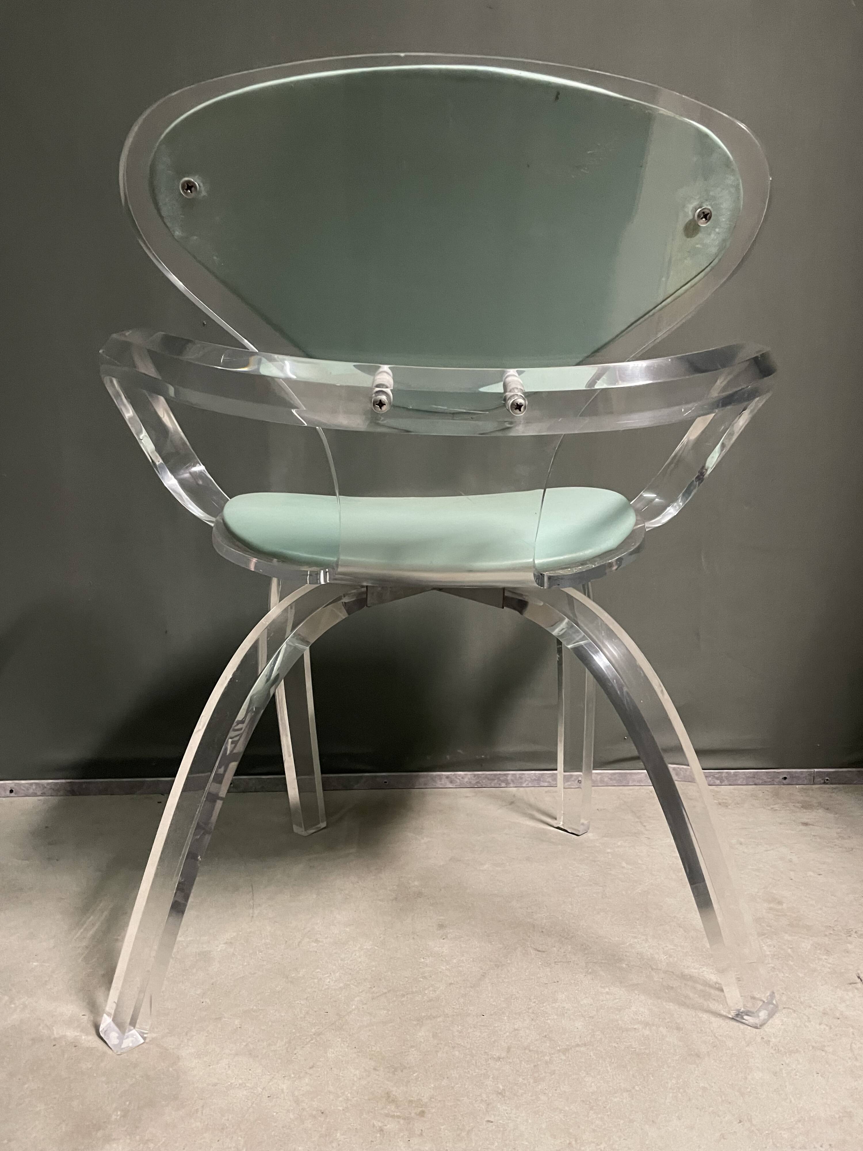 Very rare 1980's thick acrylic armchair