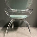 Very rare 1980's thick acrylic armchair