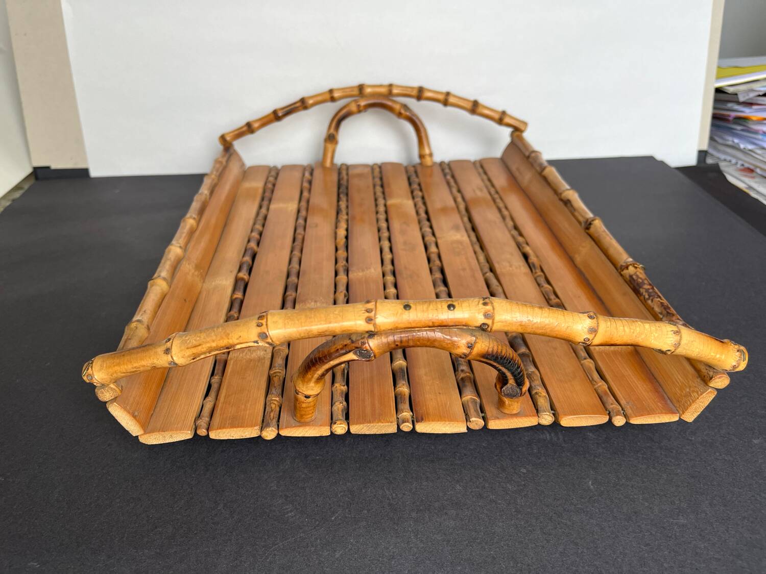 Vintage rattan tray