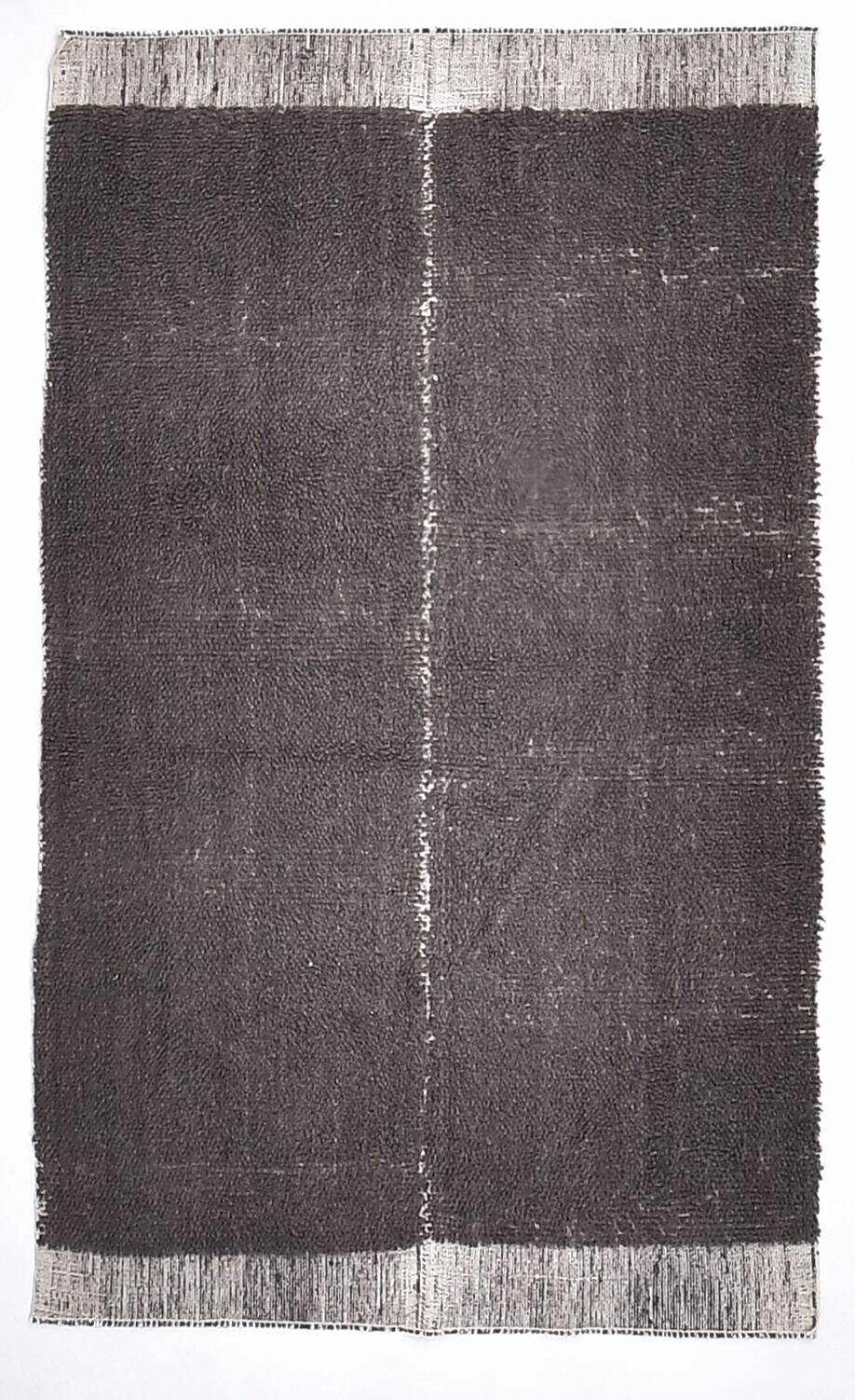 4x7 Soft Pastel Brown Wool Moroccan Rug, 128x211Cm