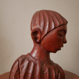Carved wooden bust