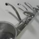 Aluminum vintage wall coat rack with 5 hooks, 1950s