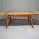 Dining table in blond oak compass feet 1950
