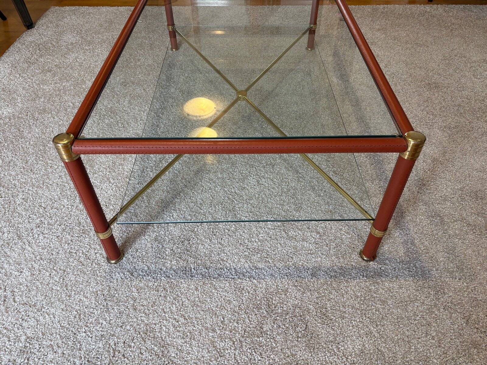 Coffee table in the style of Jacques Adnet, France, 1960s