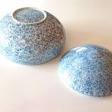 Large blue glazed ceramic biscuit jar Diameter 32.5 cm