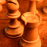Old Staunton chess set in late nineteenth century wood