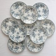 10 flat plates in iron earth "Fleurette" Gien gold medals
