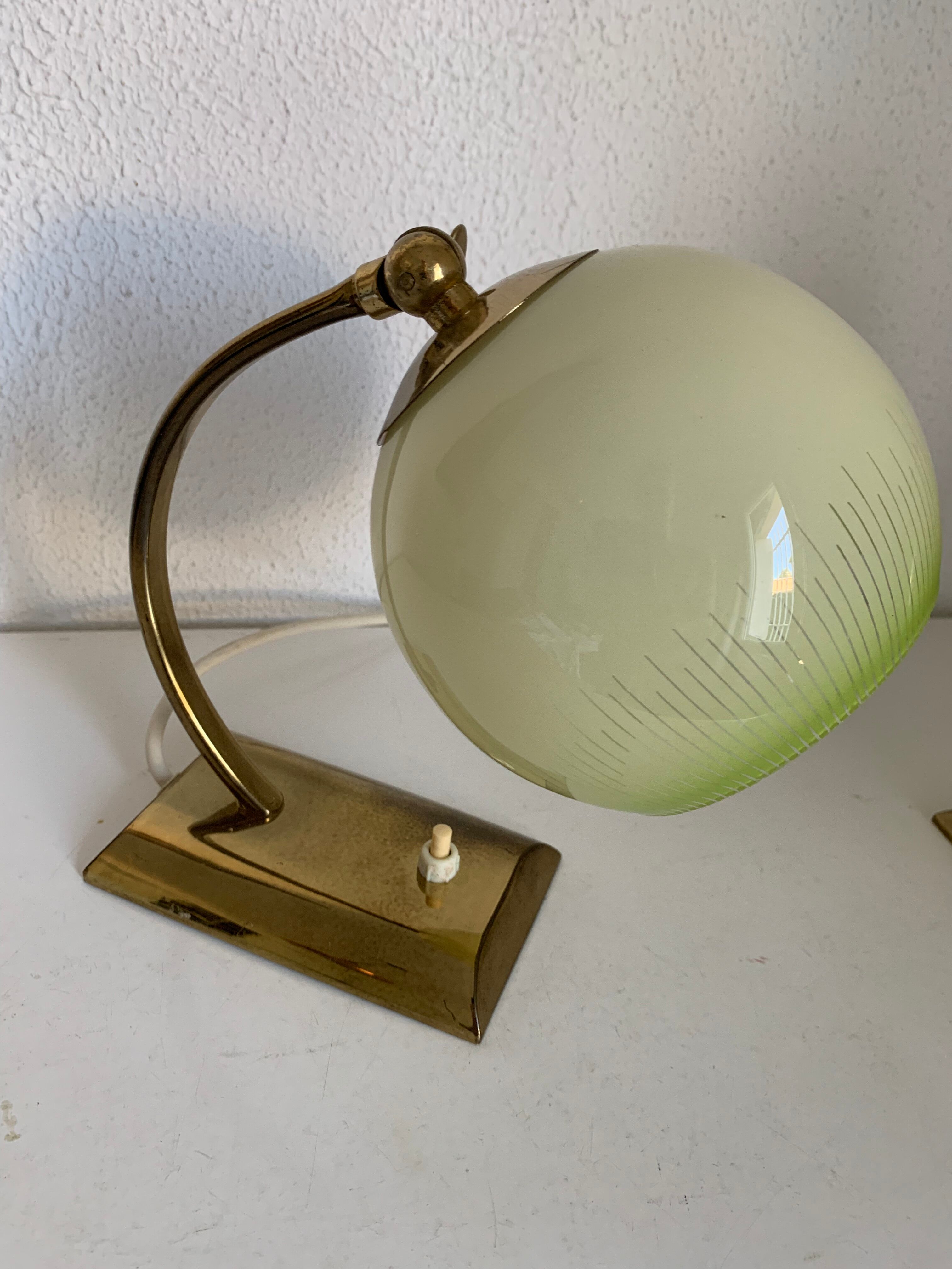 Pair vintage 1950 wall lamps bedside lamps gold - 21 cm