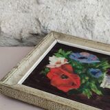 Anemone painting on wood