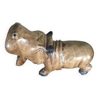 Wooden hippopotamus
