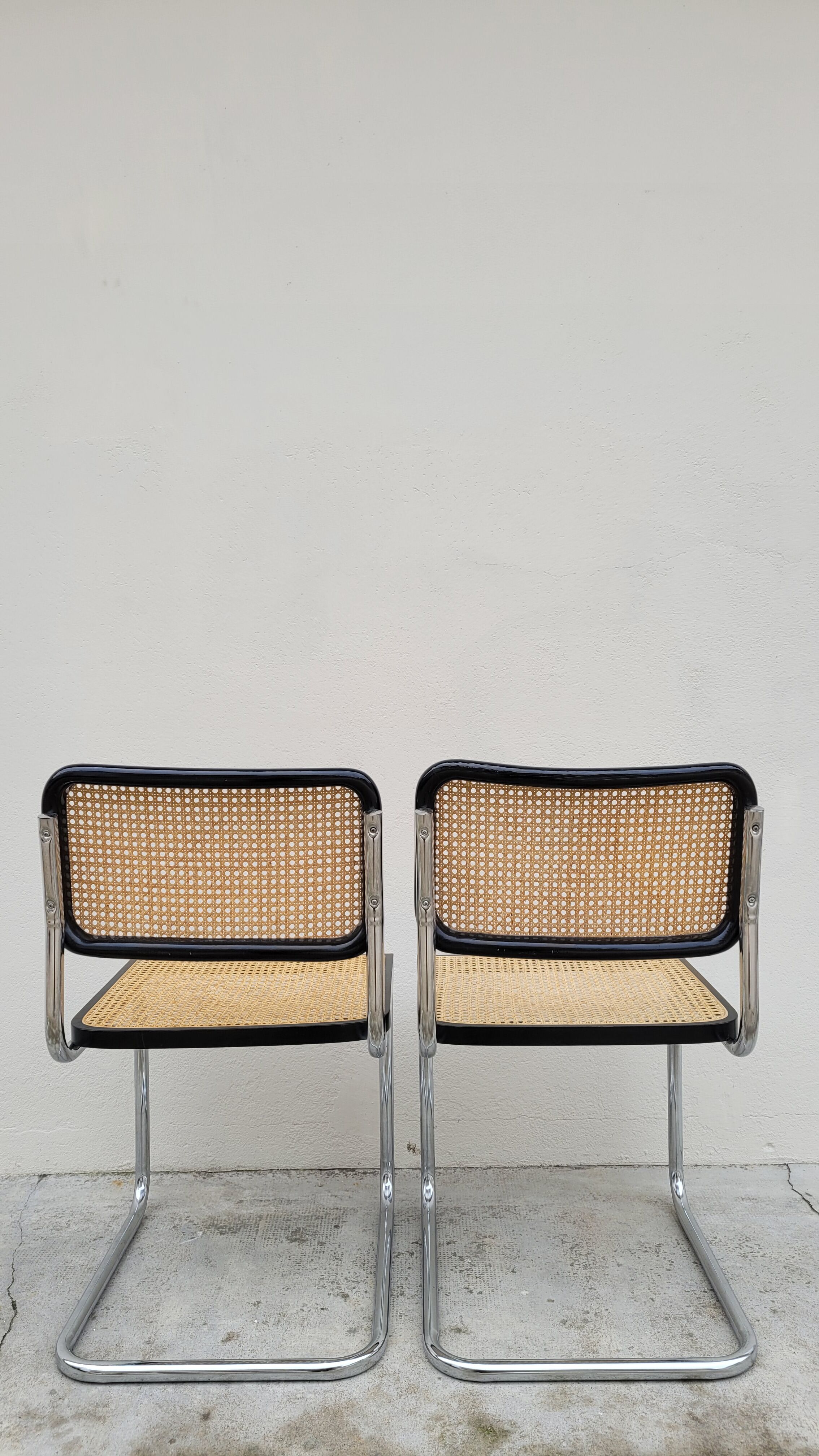 Pair of chairs B32 by Marcel Breuer signed Italy