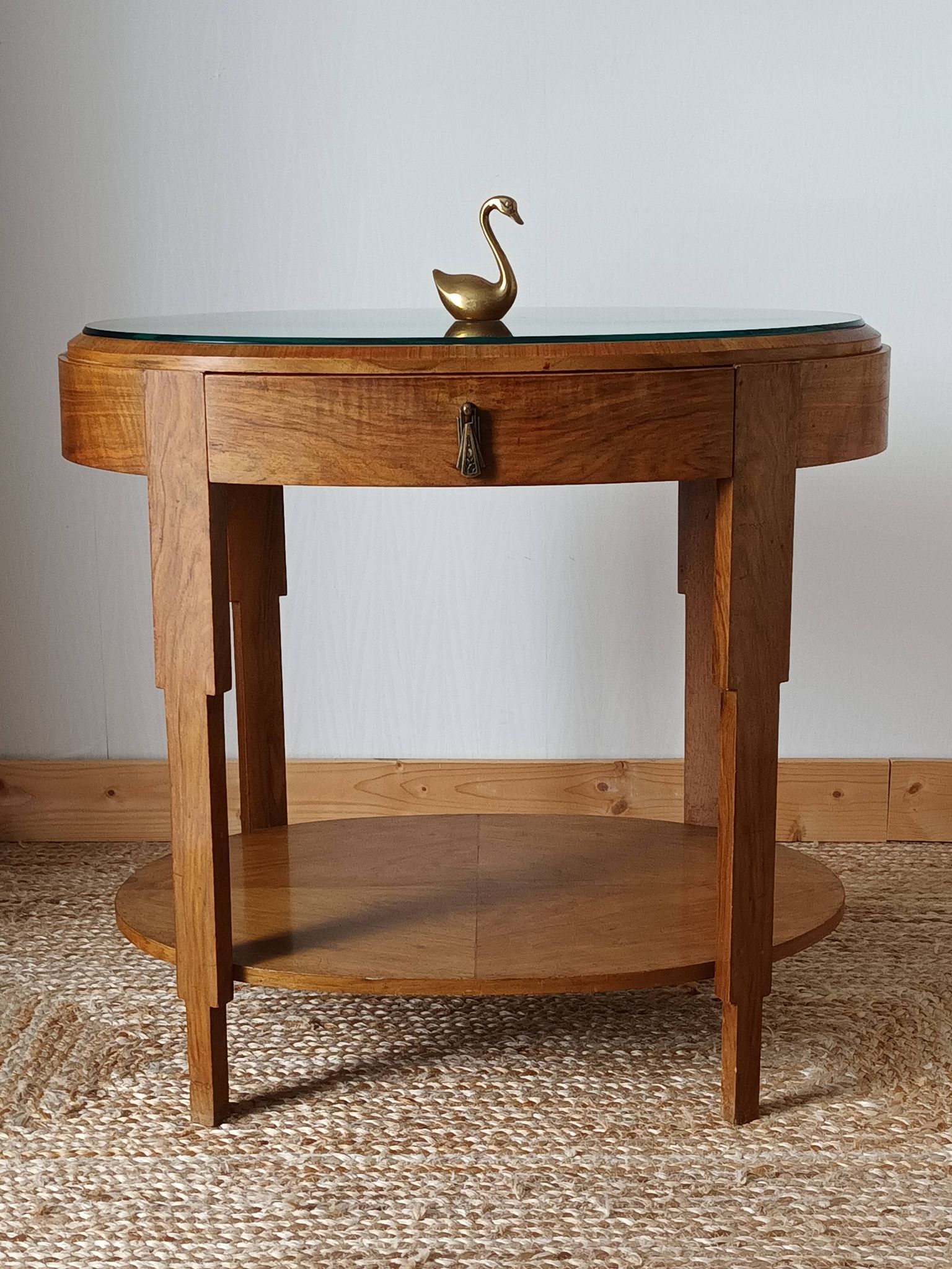Walnut Art Deco side table 1930