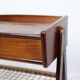 Table de chevet en teck avec tiroir et étagère en osier par Søren Rasmussen des années 1960
