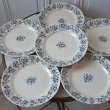 Set of 6 flat plates Terre de Fer model "Aster" XIXth