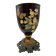 Vase en barbotine à décor de fleurs et papillons – Fin XIXe siècle – Monture