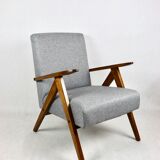 Vintage Grey Tweed Var Lounge Chair, 1970s