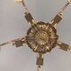 Lustre art deco en bronze 5 tulipes