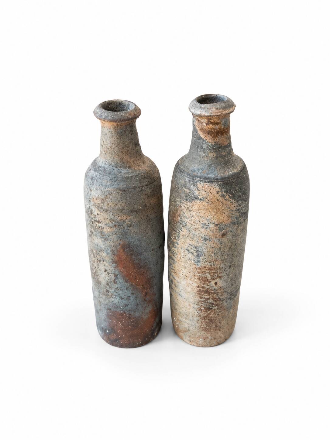 Pair of antique stoneware bottles from Normandy – Ger