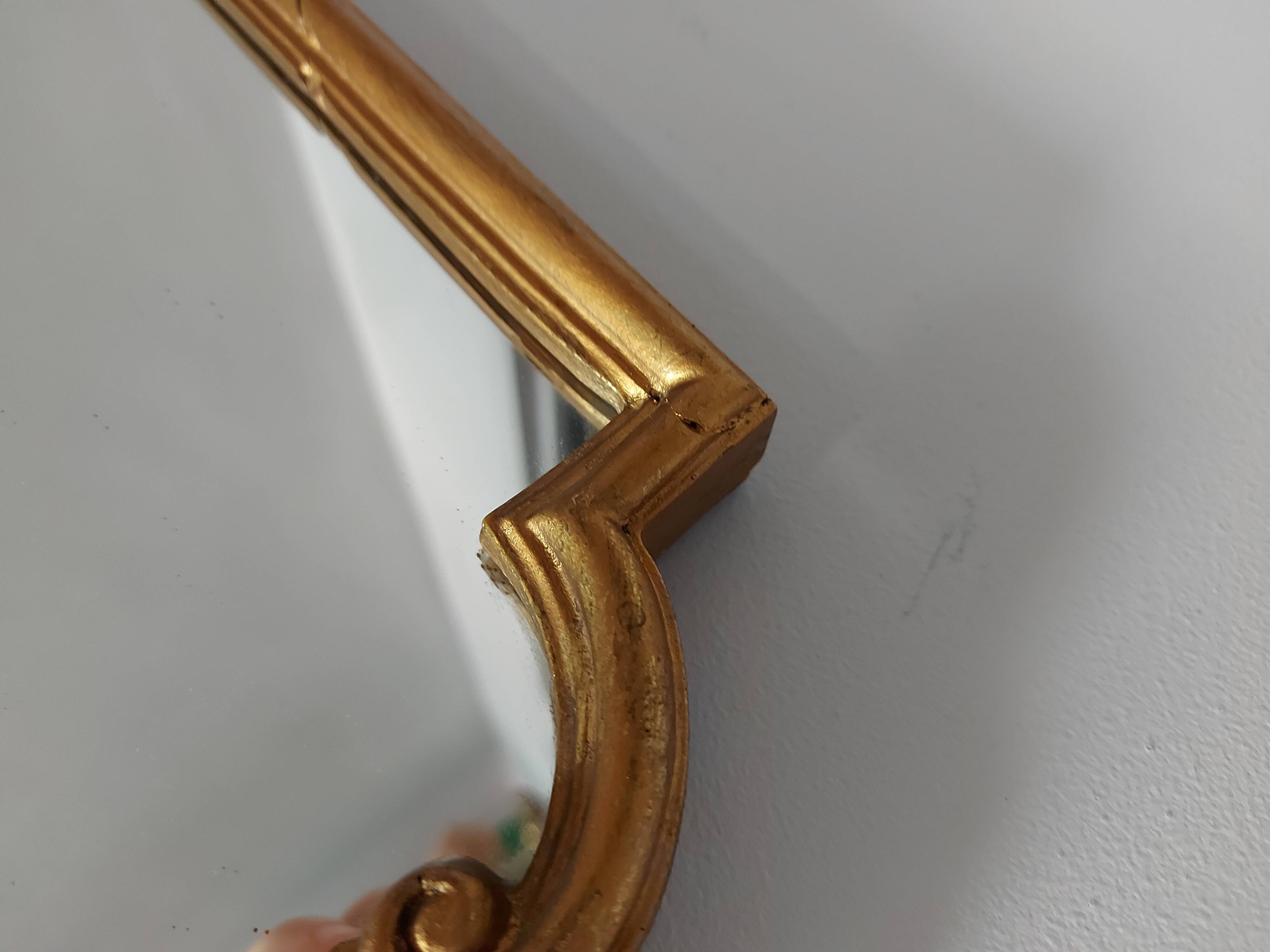 Miroir baroque doré 16x39cm