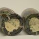 Pair of barbotine vases from the early 20th century stamped BELGIUM 158