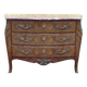 Louis XV style chest of drawers in rosewood, oak and marble top, made in the 70s