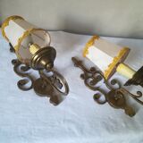 Duo d'appliques en laiton