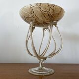 Antique medusa cup josefina krosno multi-layer blown glass vintage