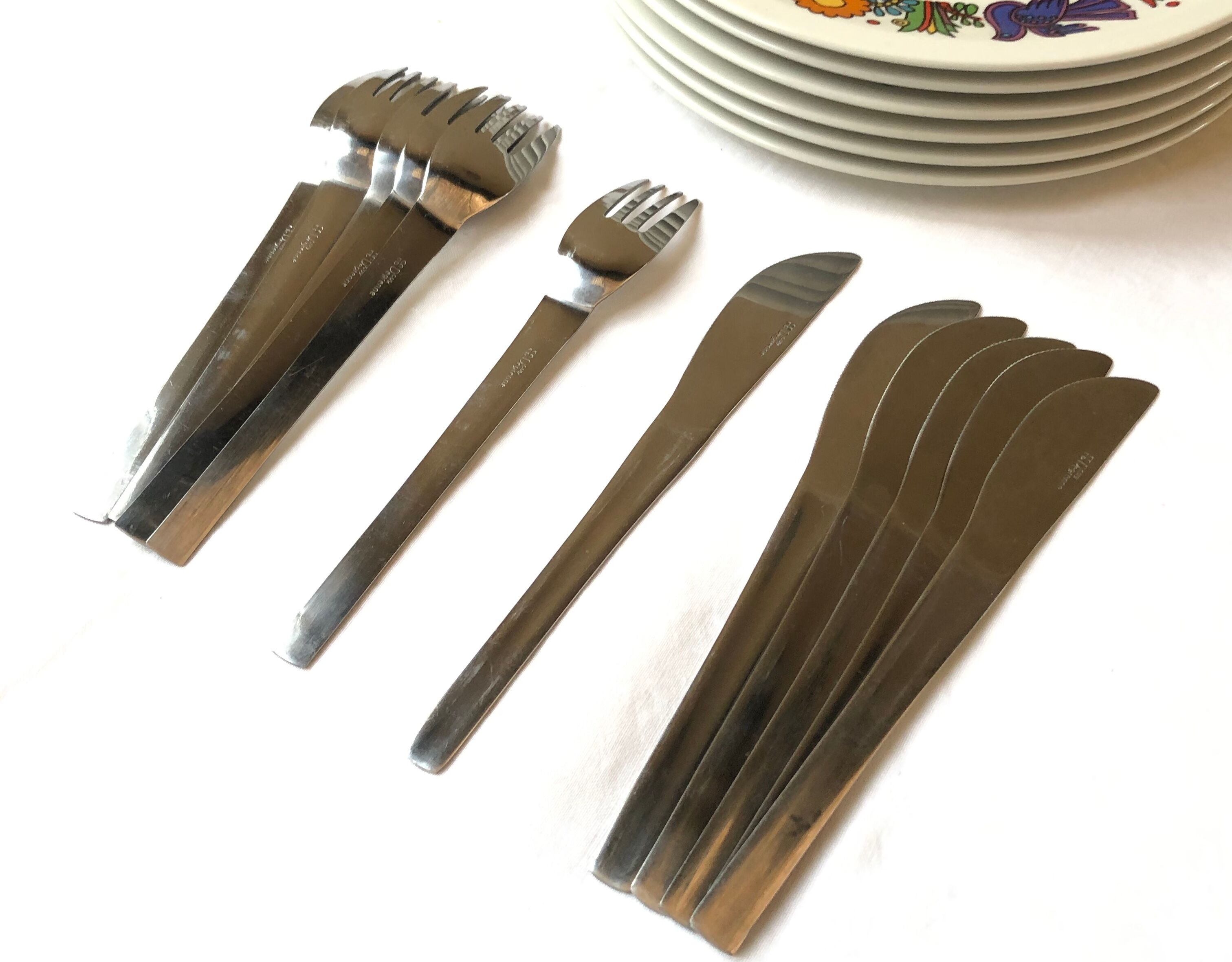 6 dessert plates Villeroy & Boch service Acapulco vintage 70