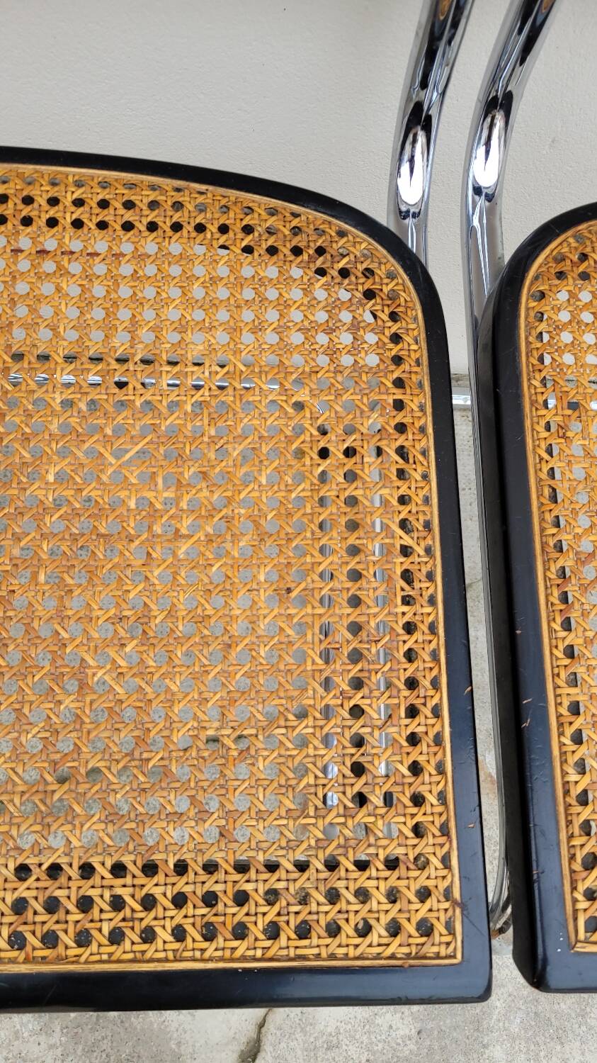 Set of 4 Marcel Breuer cesca black b32 chairs