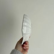 Lot de 6 petits plats coquillage vintage – coupelles en céramique blan