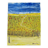 Thierry Deroyant (né en 1955) - Huile sur toile - "La campagne" - Signée