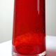 Red blown glass bubble tube vase in Murano style, vintage 80s-90s.