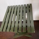 Vintage slatted fishing stool