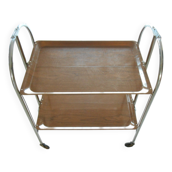 desserte en métal  bois  pliante