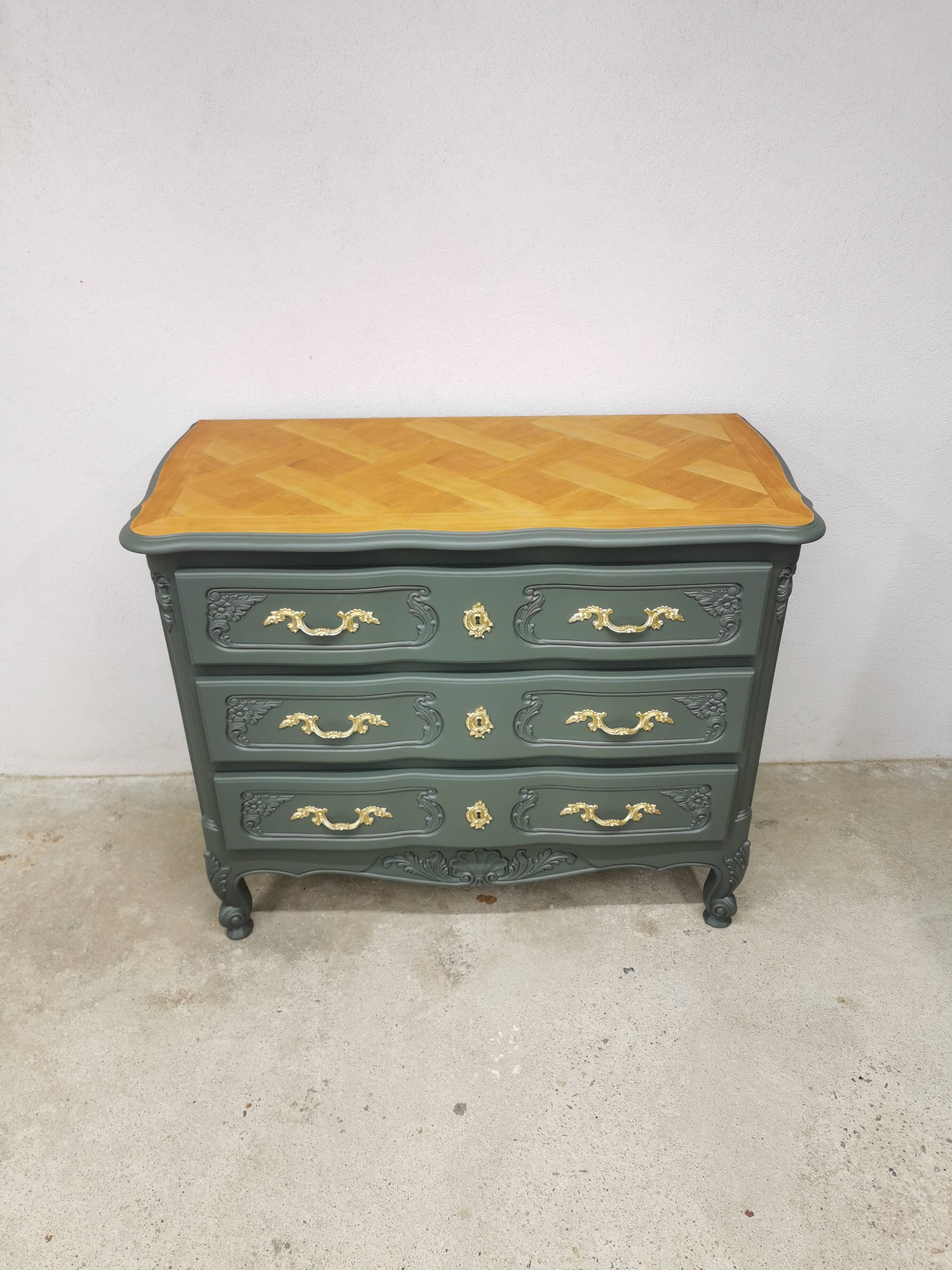 Vintage cherry wood commode refurbished