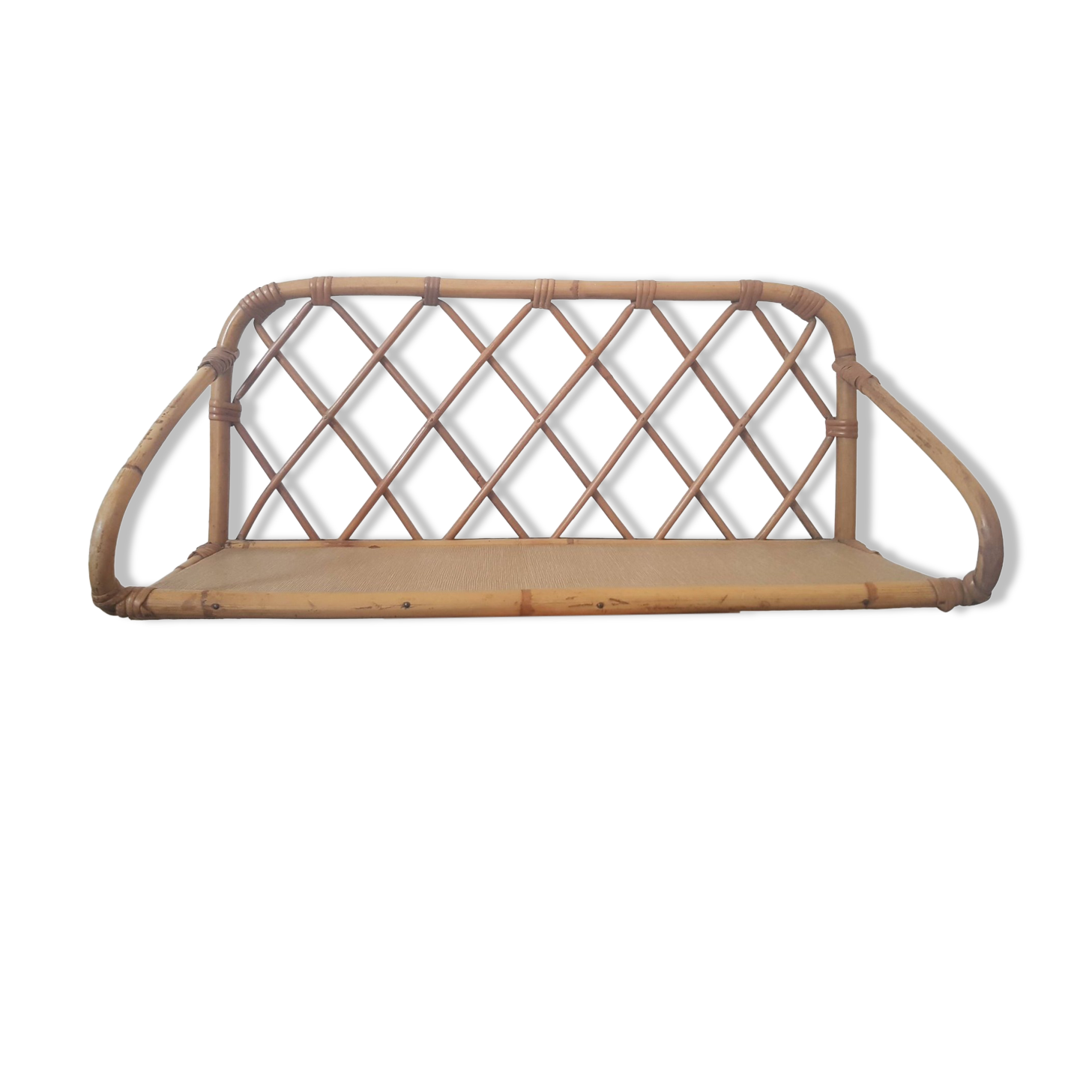 Rattan wall shelf