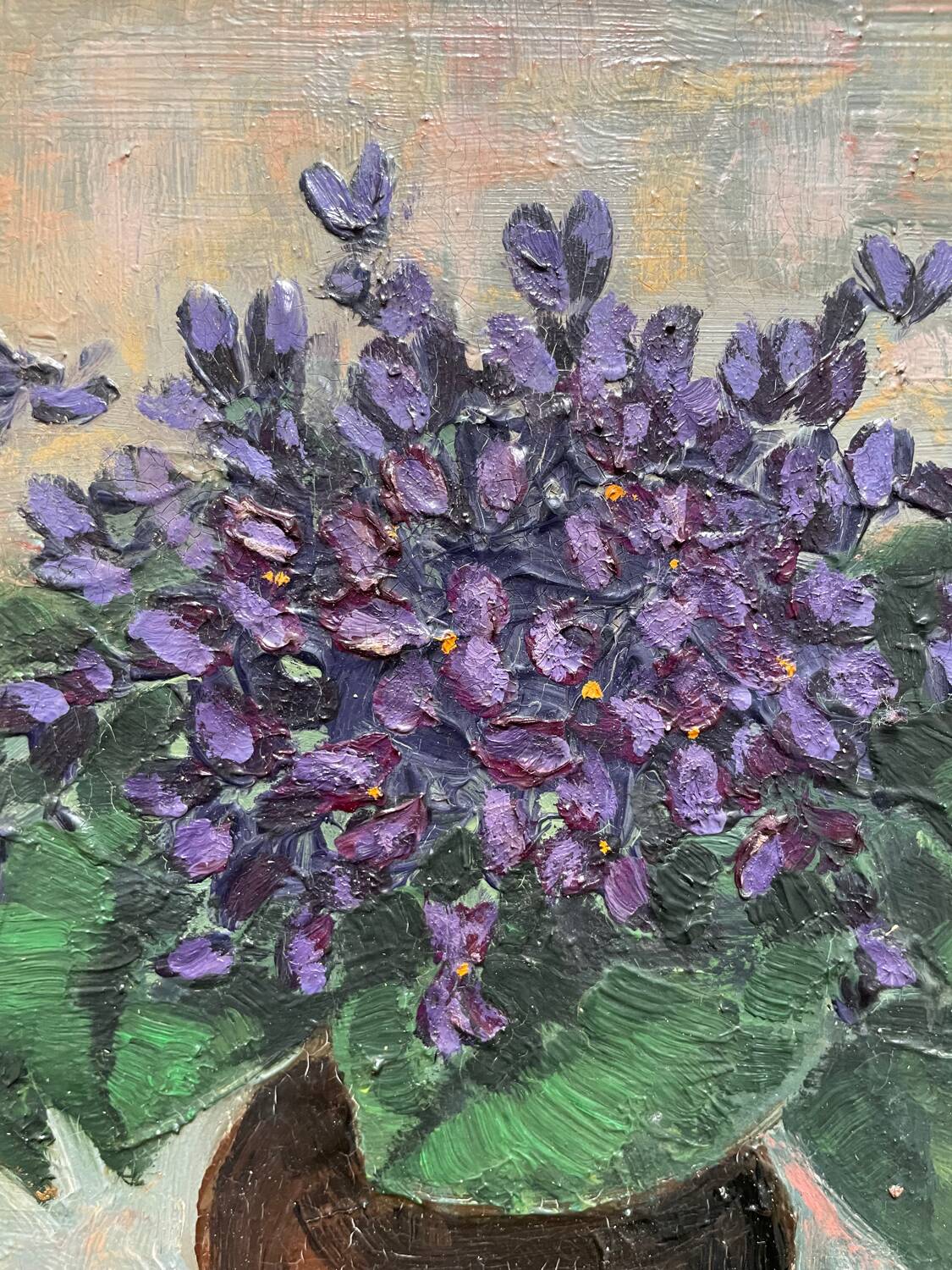 Still life painting with violets 1964