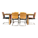 Ensemble exclusif de table à manger comprenant 6 chaises cantilever