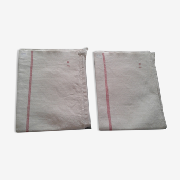 2  linen/hemp cloths.embroidered MS