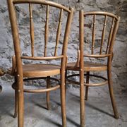 Set of 4 Fischel bentwood bistro chairs, Czechoslovakia, circa 1930–1950.