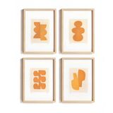4 abstract illustrations - paintings and pictures signed Eawy