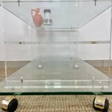 Glass and plexiglass coffee table