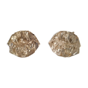 Paire de salerons en cristal de Lorraine
