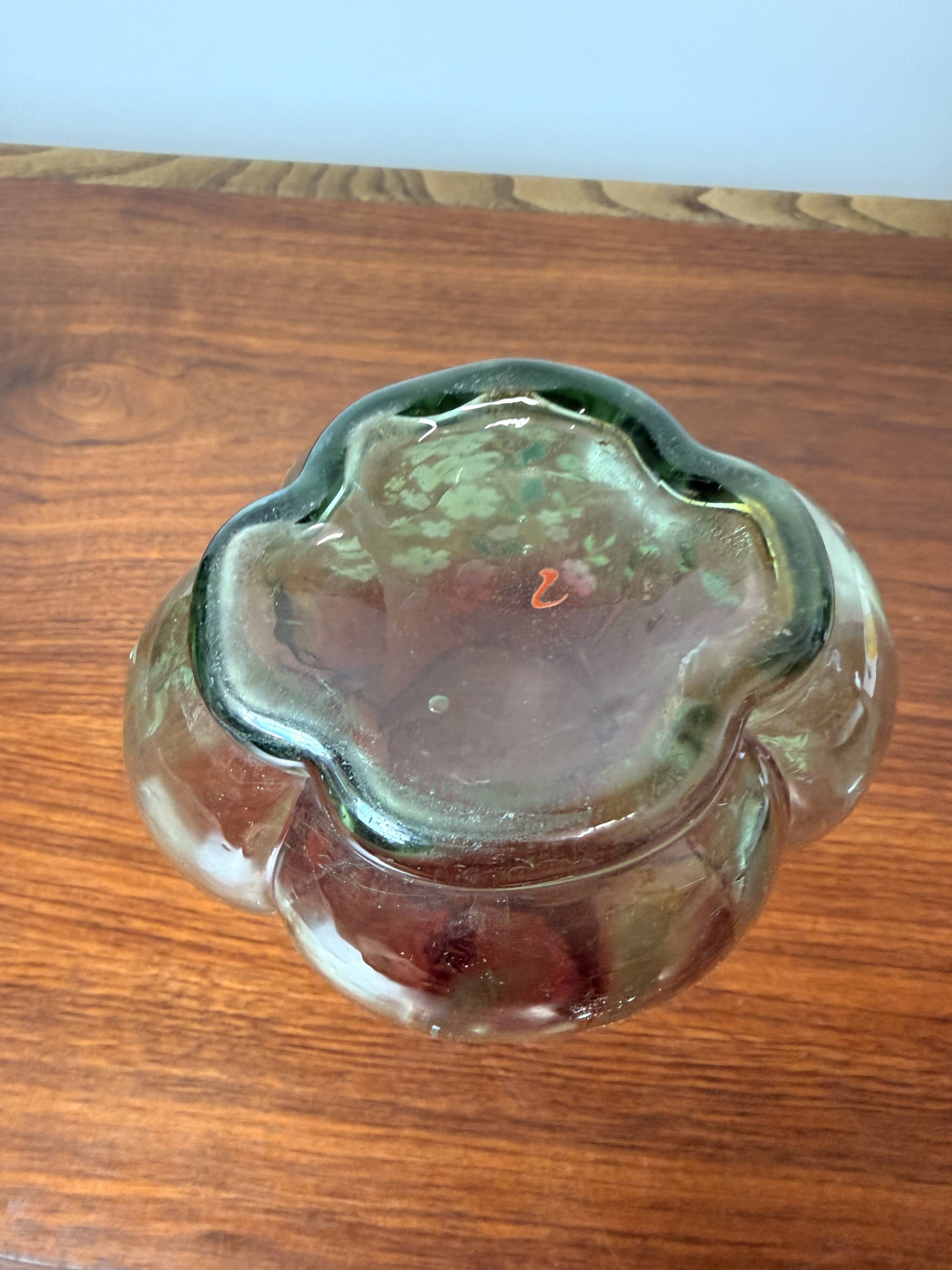 Antique Legras Rubina vase – Floral enamelled glass – Art Nouveau