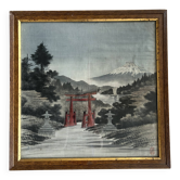 Ancient Japanese drawing on canvas